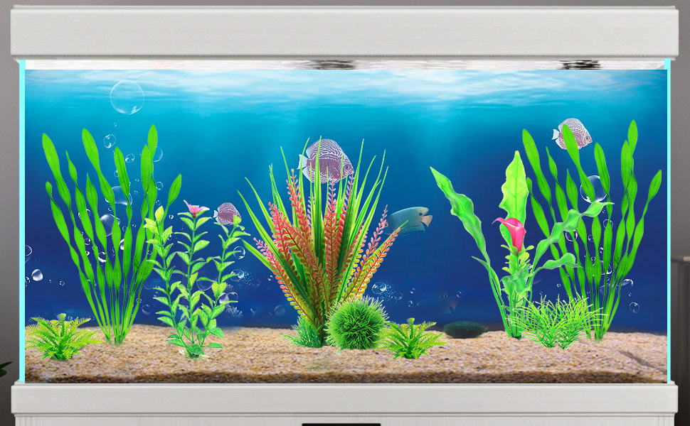 QZQ Fish Tank Decorations For Aquarium Plants Include 6pcs Aquarium