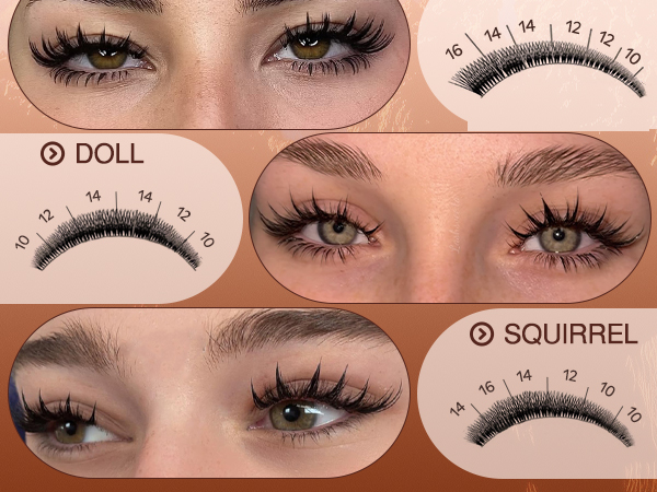 Manga Lash Clusters Wispy 300 Pcs Eyelash Clusters 10-16mm Fluffy Cluster Eyelash Extensions Anime