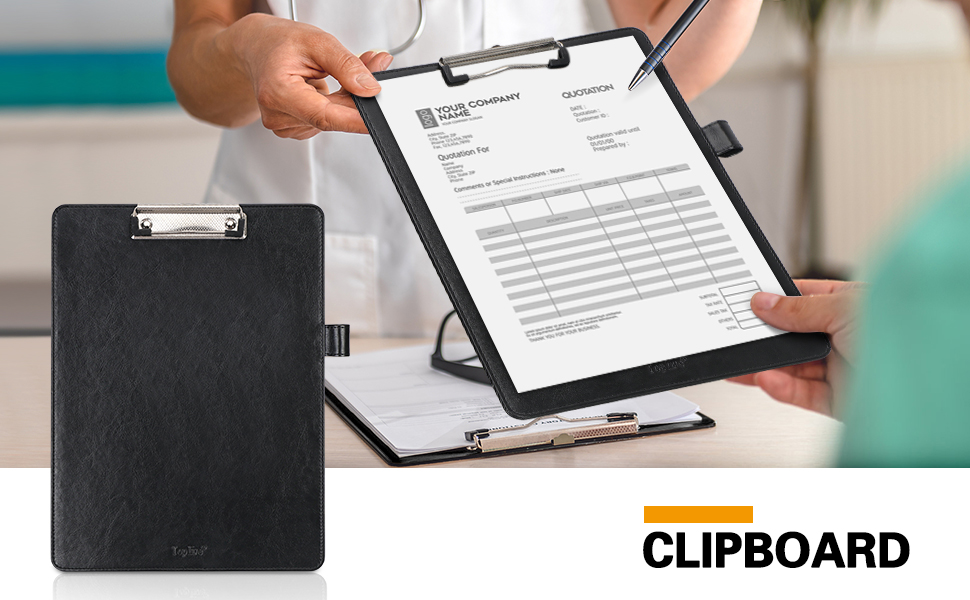 Toplive A4 Clipboard, Clipboard with Storage[Premium PU Leather] A4