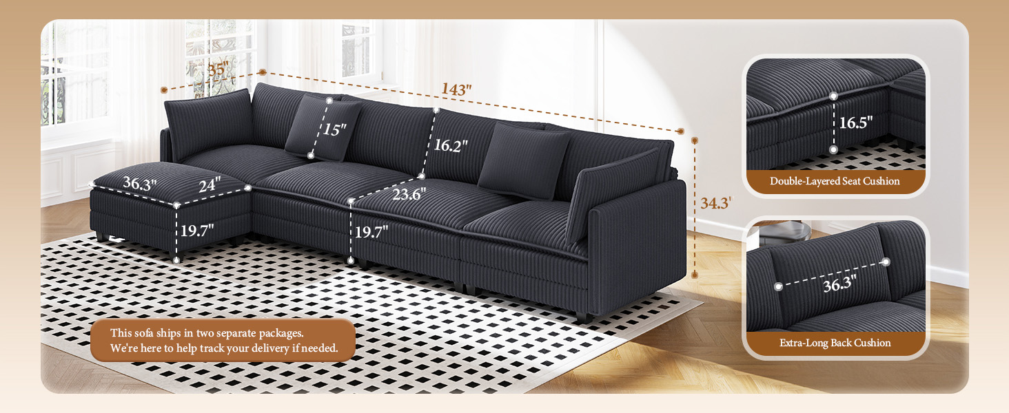 L Shaped Modular Sectional Couch