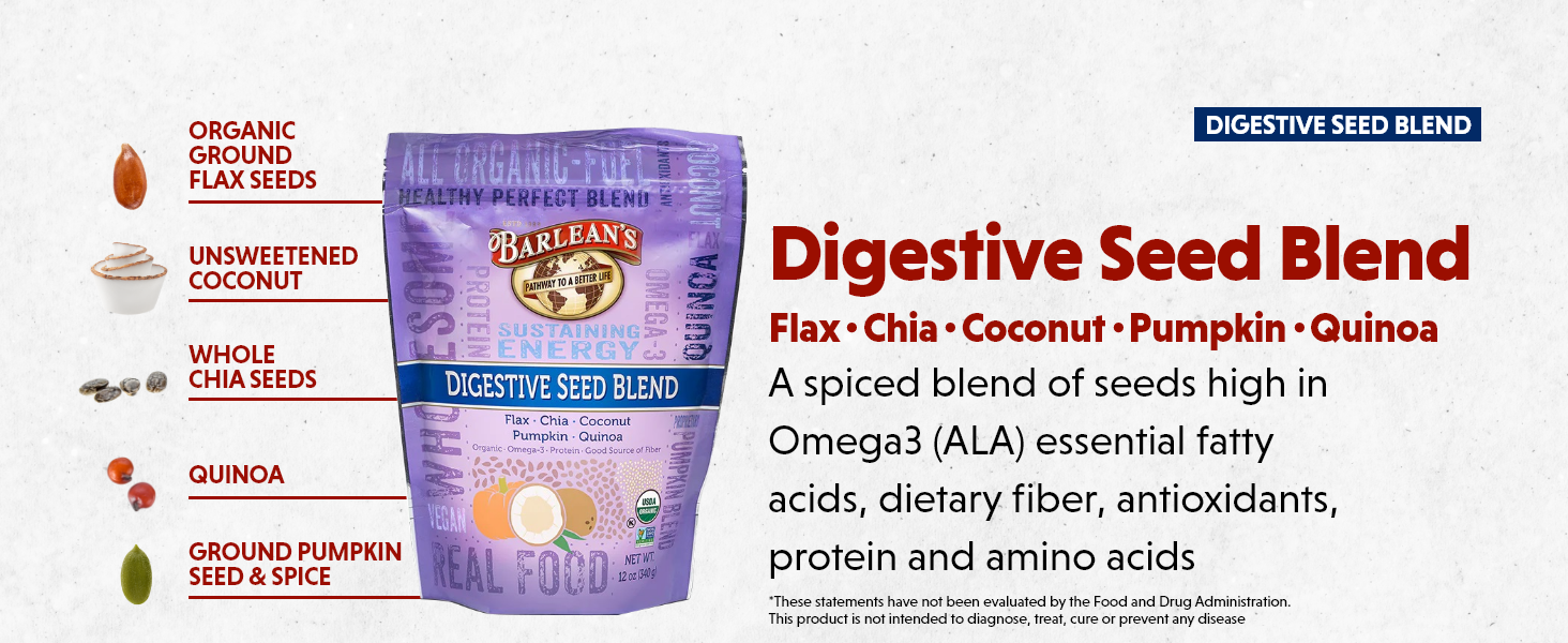 Barlean's Organic Flax Chia Coconut Seed Blend with 2,330