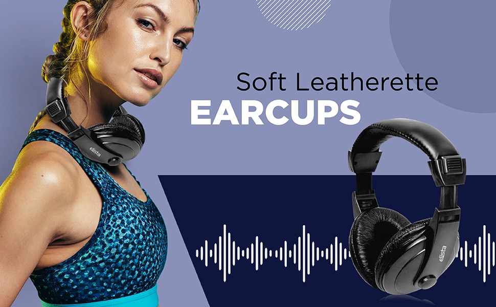 Soft leatherette earcups ensures maximum comfort