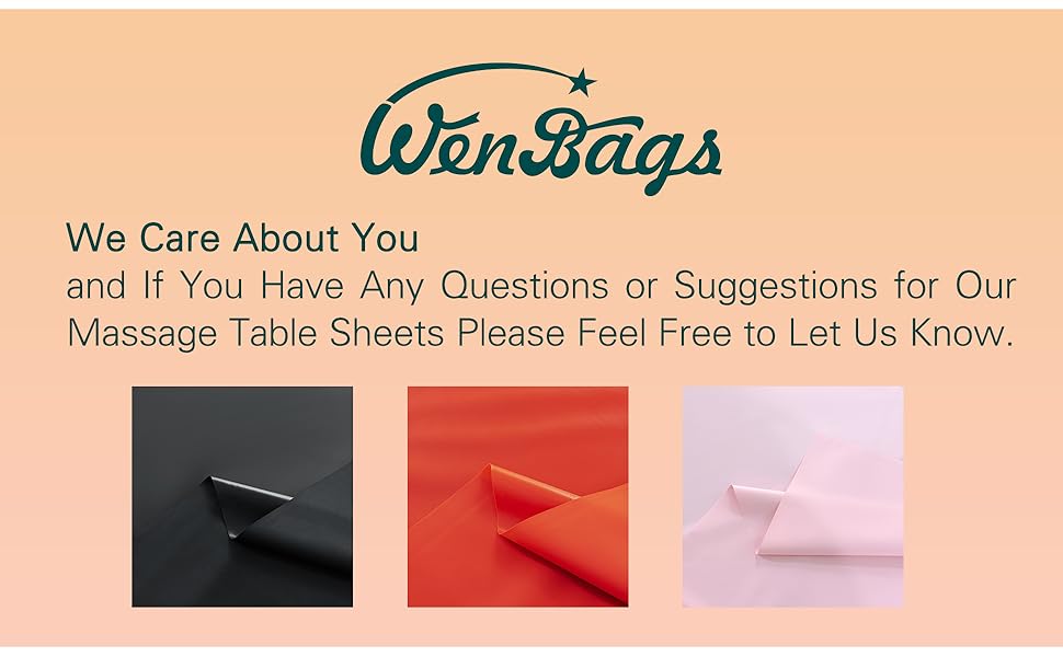WenBags Massage Table Sheets Durable PVC Waterproof and