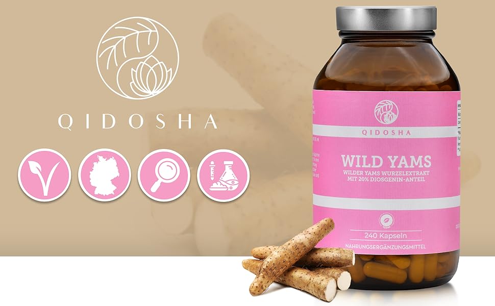 QIDOSHA® Wild Yams Wurzelextrakt, 240 Stk/Glas, 1000mg Wilder Yams