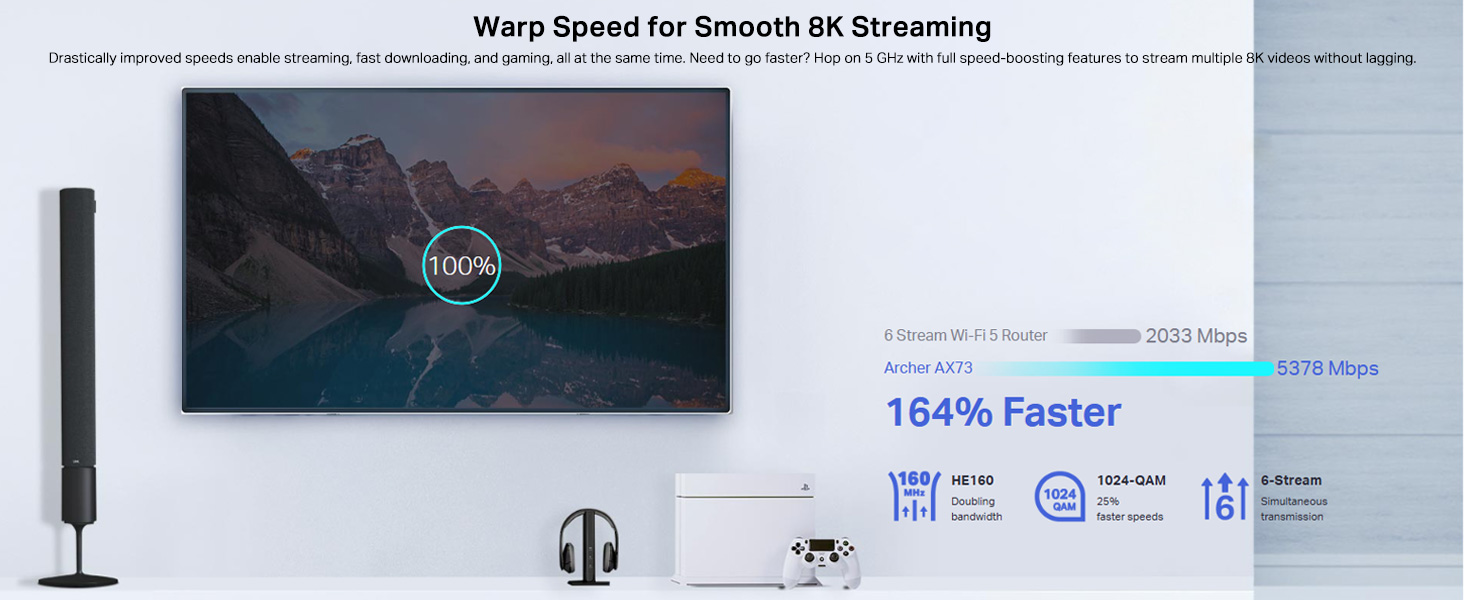 Archer AX73 AX5400 Dual-Band Gigabit Wi-Fi 6 Router