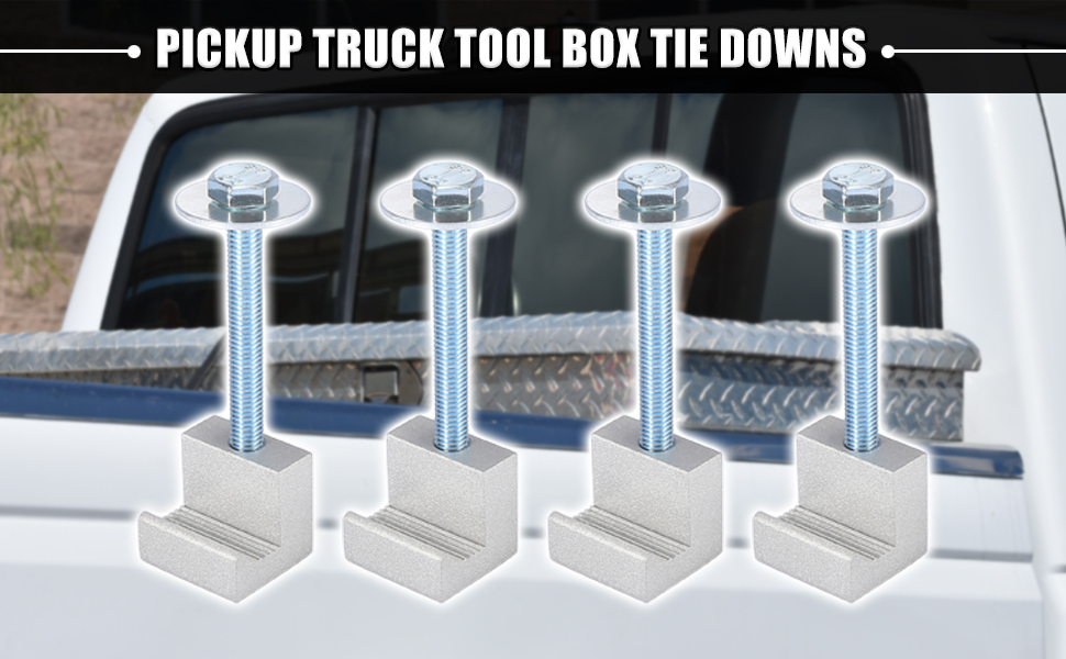 X AUTOHAUX 4 Pcs Pickup Truck Tool Box Mounting Aluminum