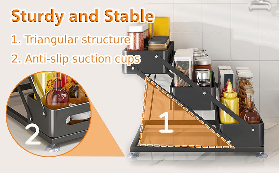 tiered spice rack organizer for cabinet