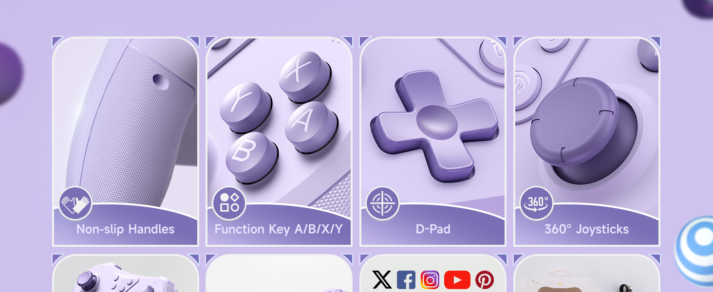 EasySMX Switch Controller, Programmable Wireless Bluetooth Controller Joystick Gamepad for Switch/Switch Lite/Switch OLED, Rechargeable Controller PC, Wake Up Function 19 EasySMX Bluetooth Wireless Controller for Nintendo Switch