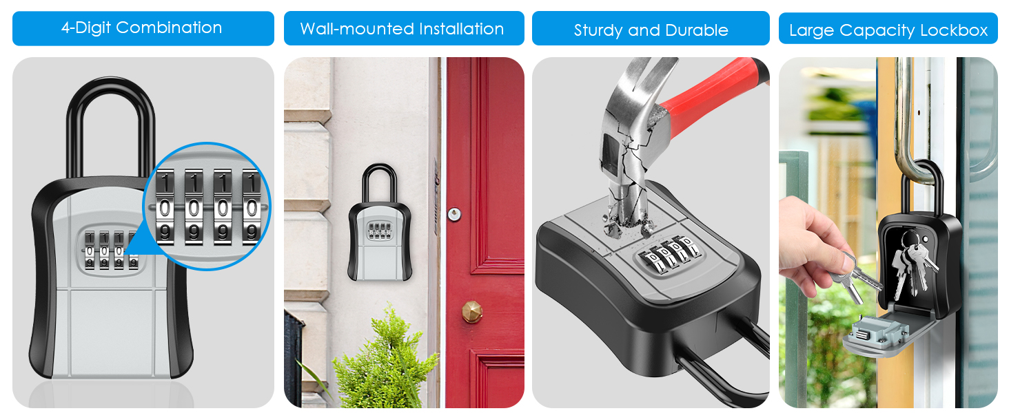 AMIR Key Lock Box for Outside, NEW VERSION Lock Box for