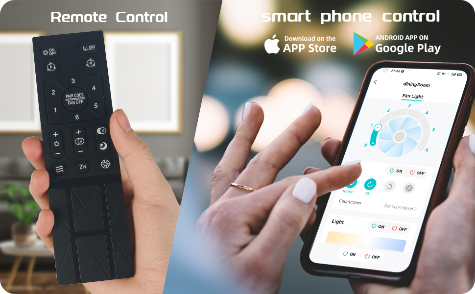 YoloOwl Flush Mount Ceiling Fan with Light and Bluetooth Speaker, 6