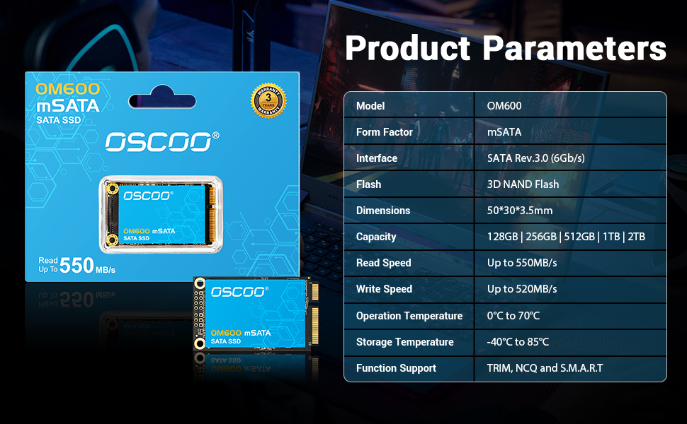 Amazon.com: OSCOO 1TB mSATA SSD – SATA III 6Gb Internal
