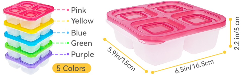 3.4-Compartment Lunch Containers
