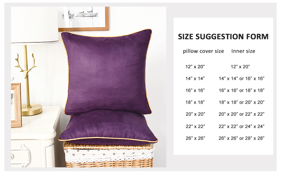 CaliTime Throw Pillow Covers Pack of 2 Super Soft Faux Suede Gold