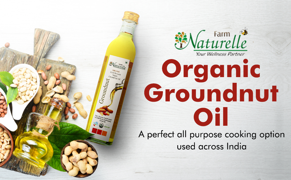 Farm Naturelle Organic Ghani Cold Pressed Virgin Groundnut/Peanut Oil