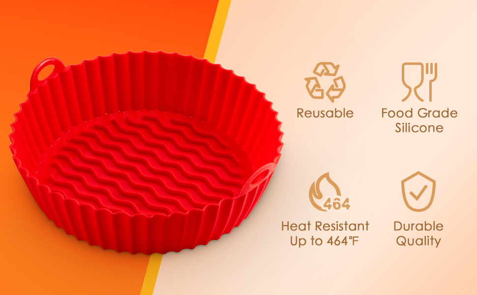 Combler 7.6in Silicone Air Fryer Liners 1pc, Reusable, Easy