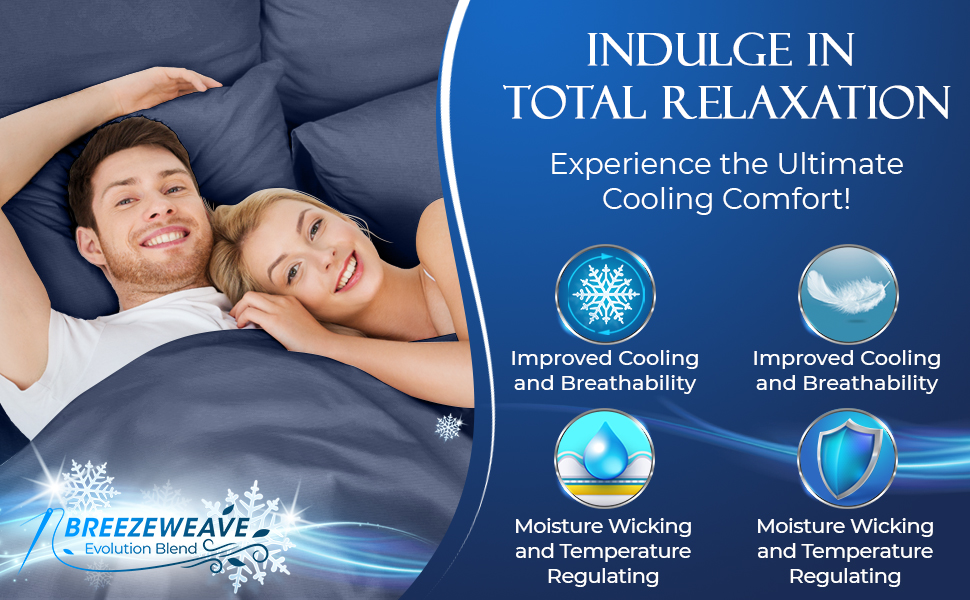 DECOLURE Cooling Bed Sheets King Set 4pcs Luxurious