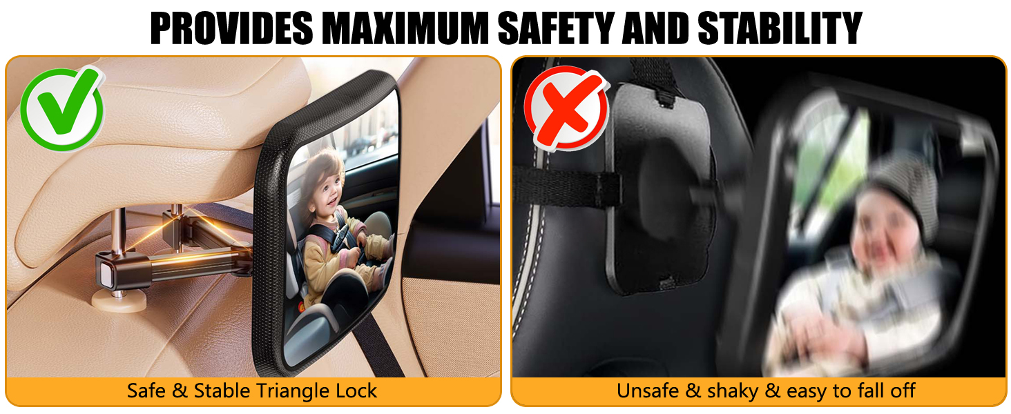 360° Drehbar Bruchsicherer Baby Autospiegel für Baby