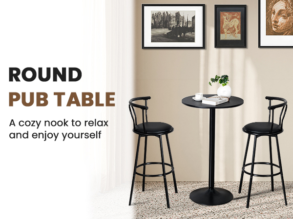 バーテーブル　40φ Amazon.com: Giantex Two-in-one Bar Table with Detachable