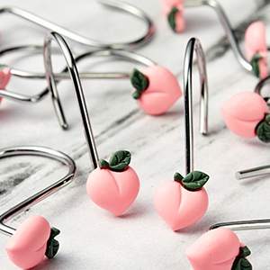 W1cwey 12pcs Peach Shower Curtain Hooks