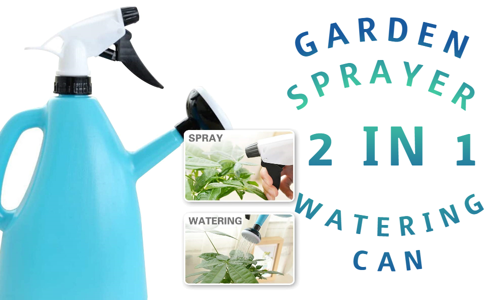 HETHS 2 in 1 Hand Held Plastic Water Mister Garden Pressure Sprayer Pump Bottle for Fertilizers