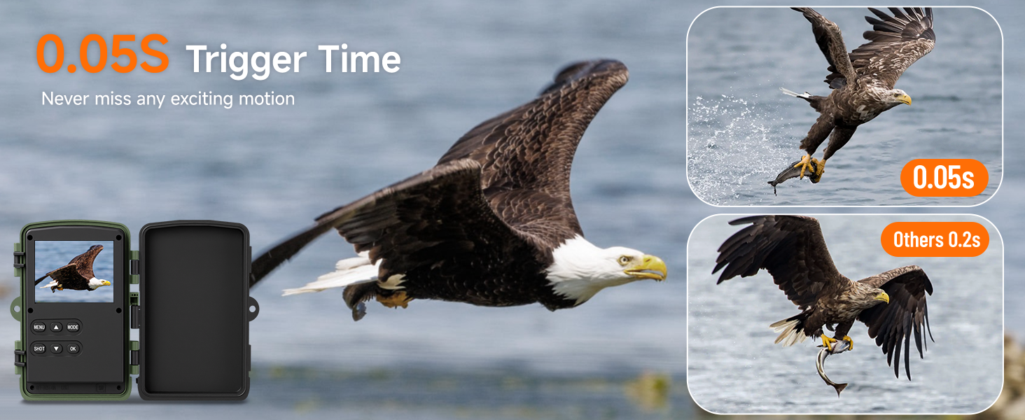 Laoziniu Trail Camera, 5K 60MP Game Camera with No Glow