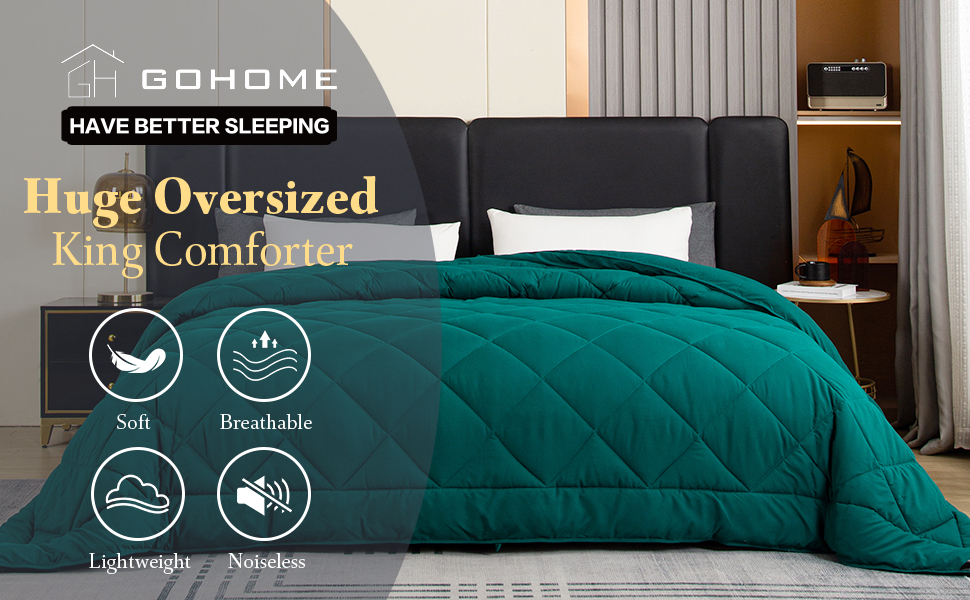 GOHOME 120x98 Oversized King Comforter All Season Extra