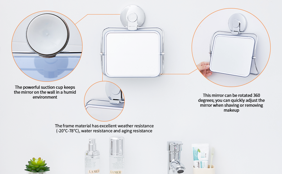 VELMADE Shower Mirror Fogless for Shaving with Razor Holder