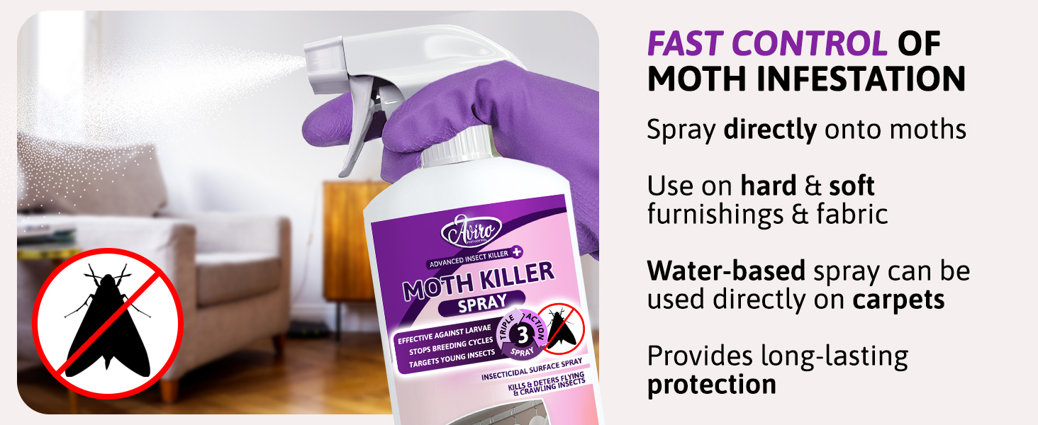 Aviro Moth Killer Spray Fast Acting Moth Repellent For Wardrobes
