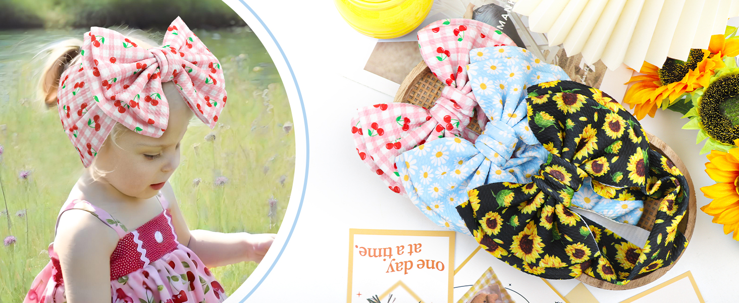 cherry daisy sunflower headbands