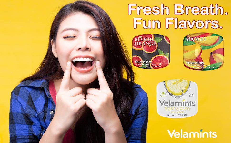 Velamints Fresh Cool Lemon Sugar Free Mints Tin Fresh Breath Mint AspartameFree