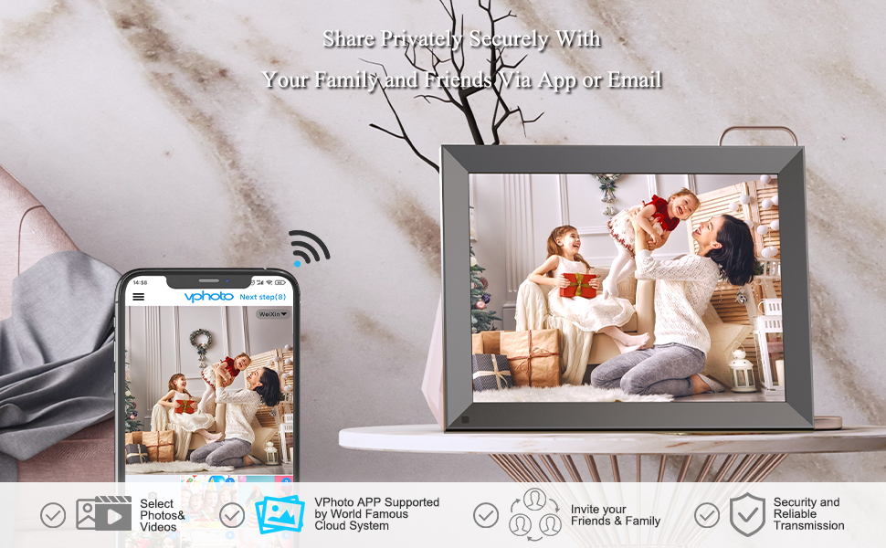 FULLJA WiFi Large Digital Photo Frame 15 inch Smart