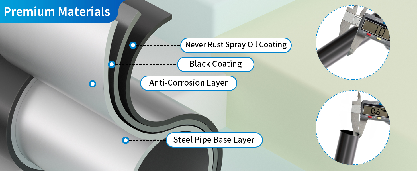 Black Tension Shower Curtain Rod 3698 Inches(38.16Ft