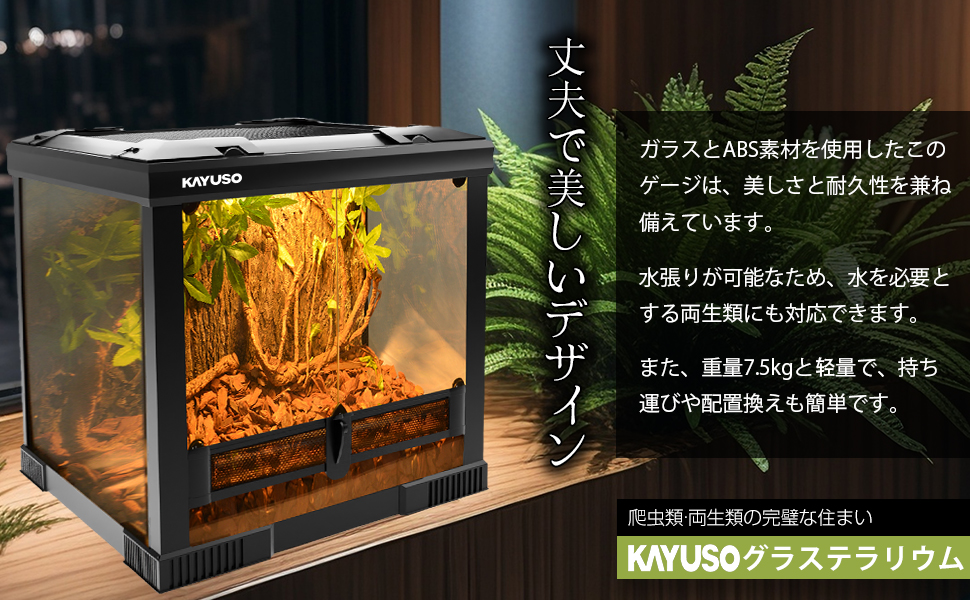 Amazon | 「KAYUSO」爬虫類 ケージ レオパ ケージ グラス