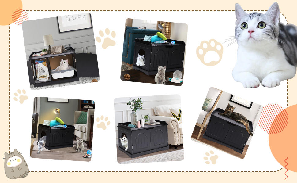 Cat Furniture Litter Box, Enclosed Cat Litter Boxes