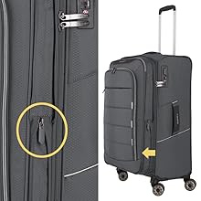 Traveliteスーツケース ソフト3.5kg軽量/拡張 大径ダブル―ホイール Amazon | [トラべライト] スーツケース ソフト Skaii 大型 91