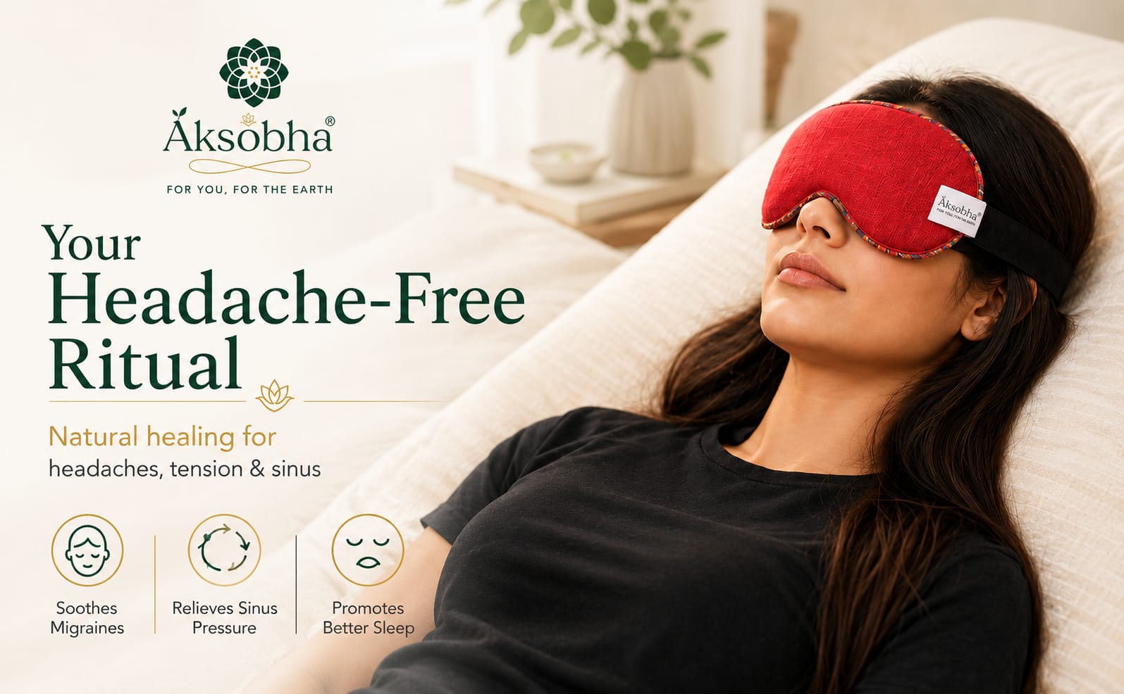 Natural Herbal Eye Mask Hot & Cold Therapy - Microwaveable Eye Pack