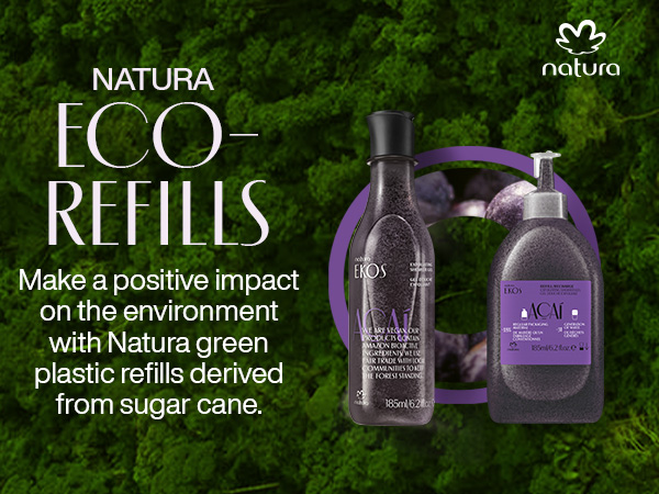 Natura Eco Refills made from plastic derived from sugar cane
