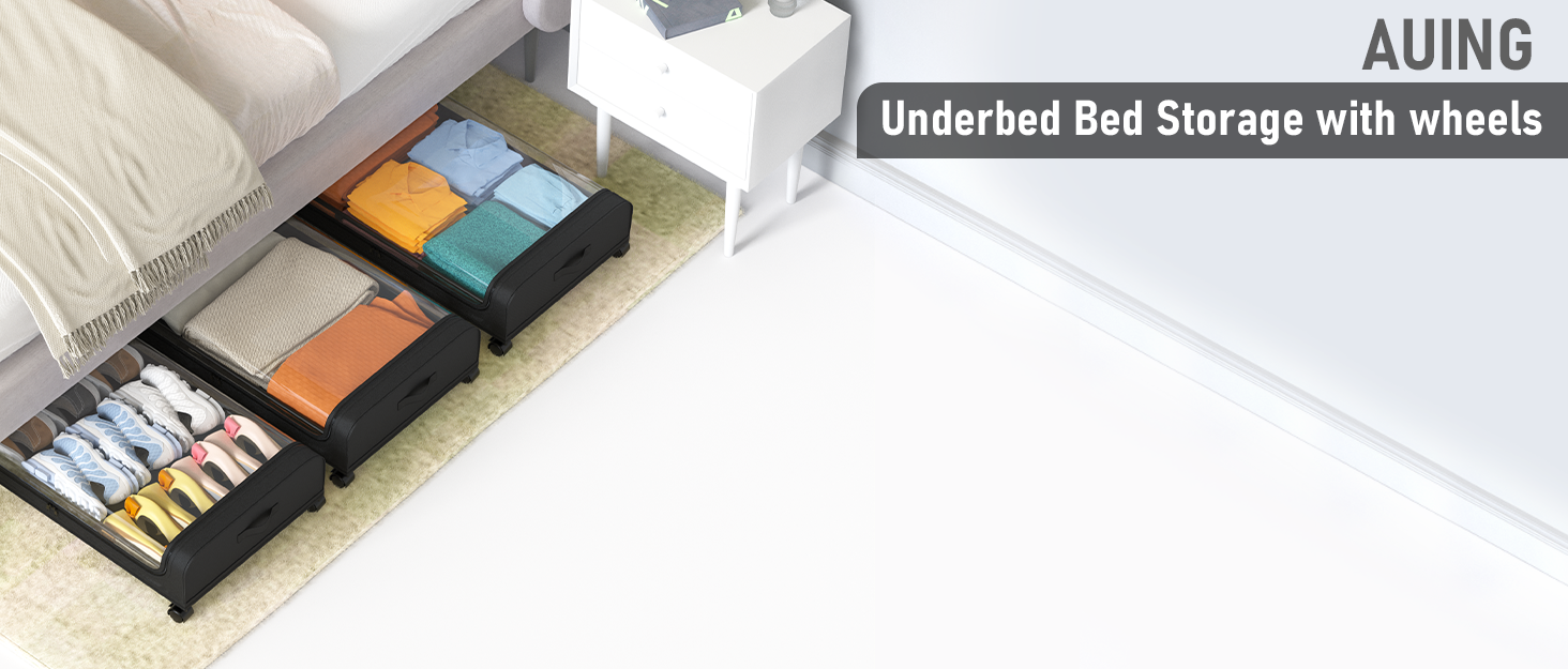 Under Bed Storage with Wheels and Lid, Under Bed Rolling