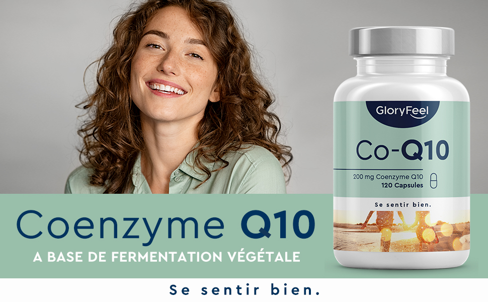 Coenzyme Q10 200mg Pure, 120 Capsules pour 4 Mois, Antioxydant Fort et