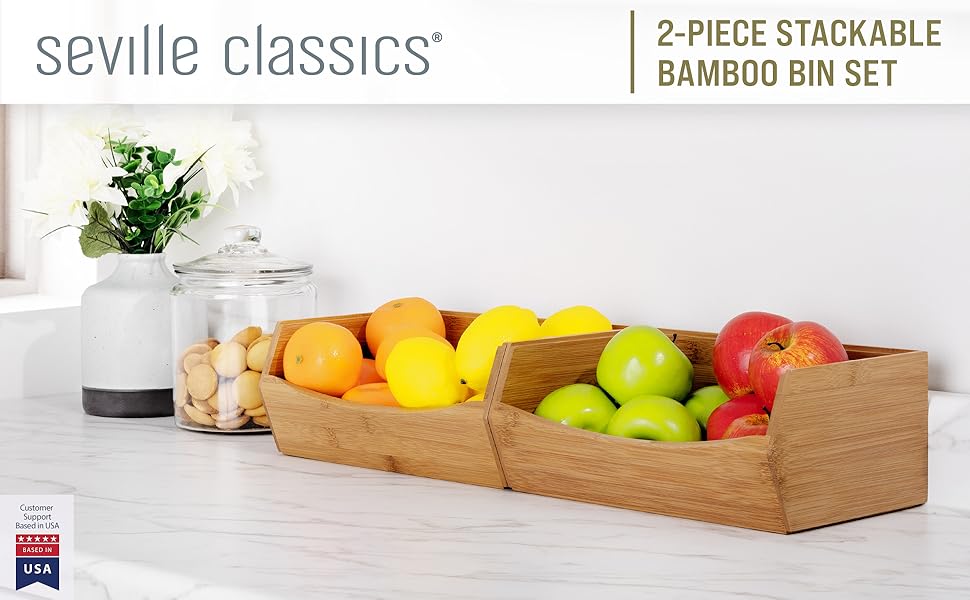 Amazon.com - Seville Classics Bamboo Premium Organizer Storage