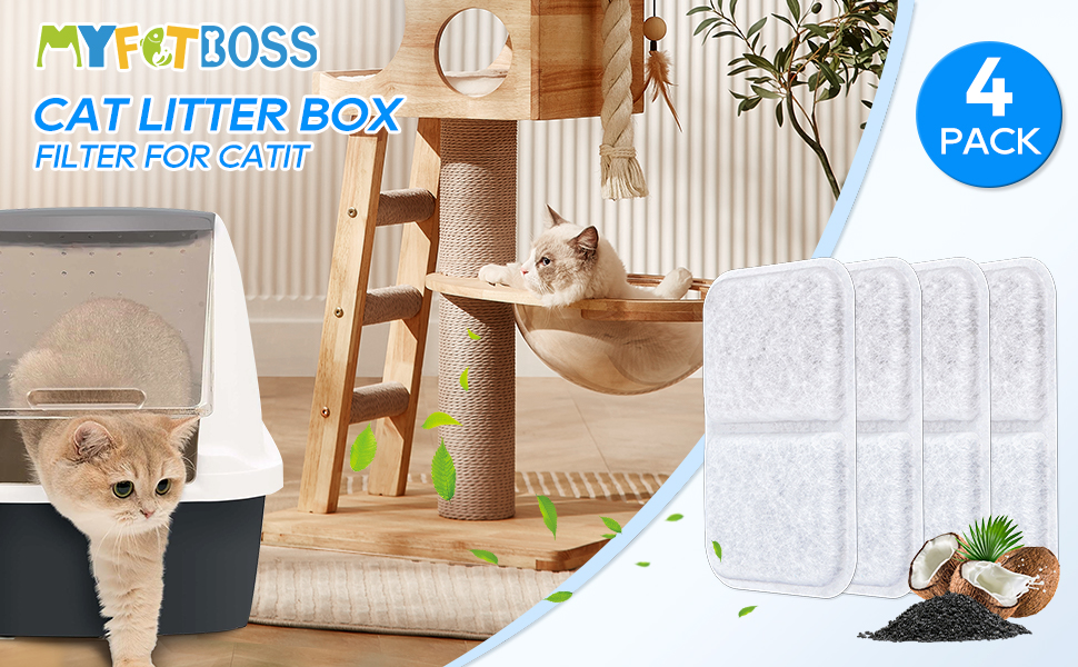 MyfatBOSS Cat Litter Box Filter Replacement for Catit