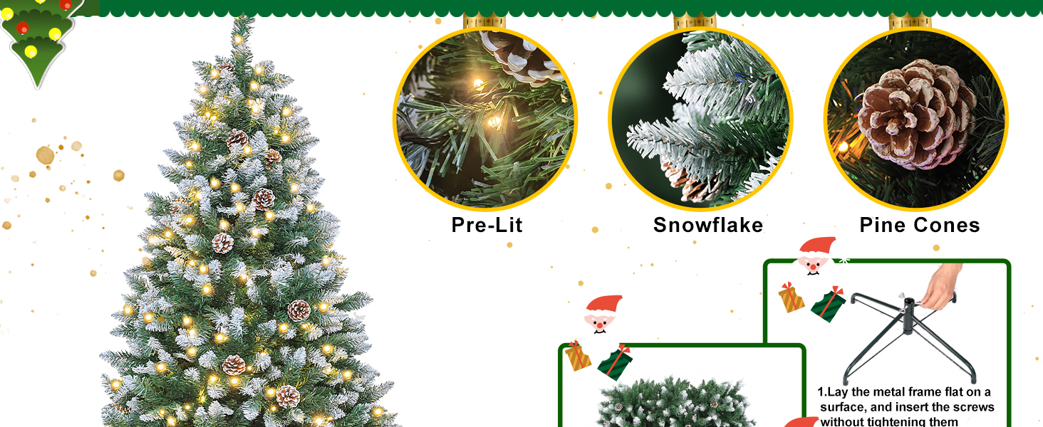 Artificial Christmas Tree with Lights