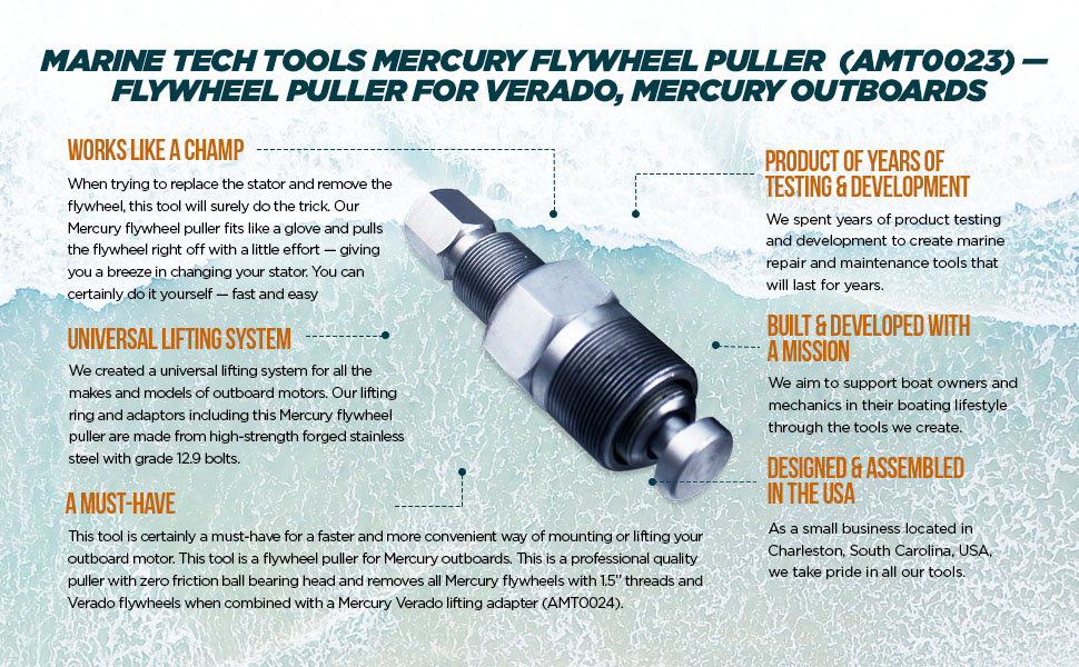 Marine Tech Tools Mercury Flywheel Puller (AMT0023) — Flywheel Puller