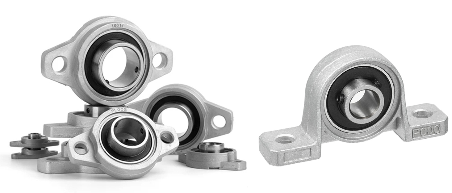 HiPicco Pillow Block Bearing, 4Pcs KP08 Flange Mounted Pillow Bearings