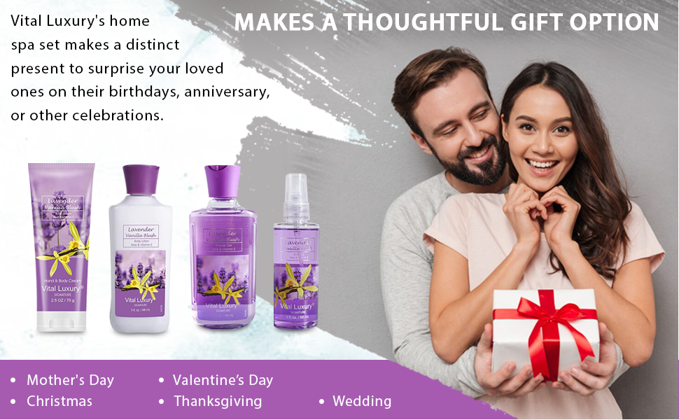  relaxing christmas luxurious ladies dry hydrating skin flower vanilla Lavender cream body spray and