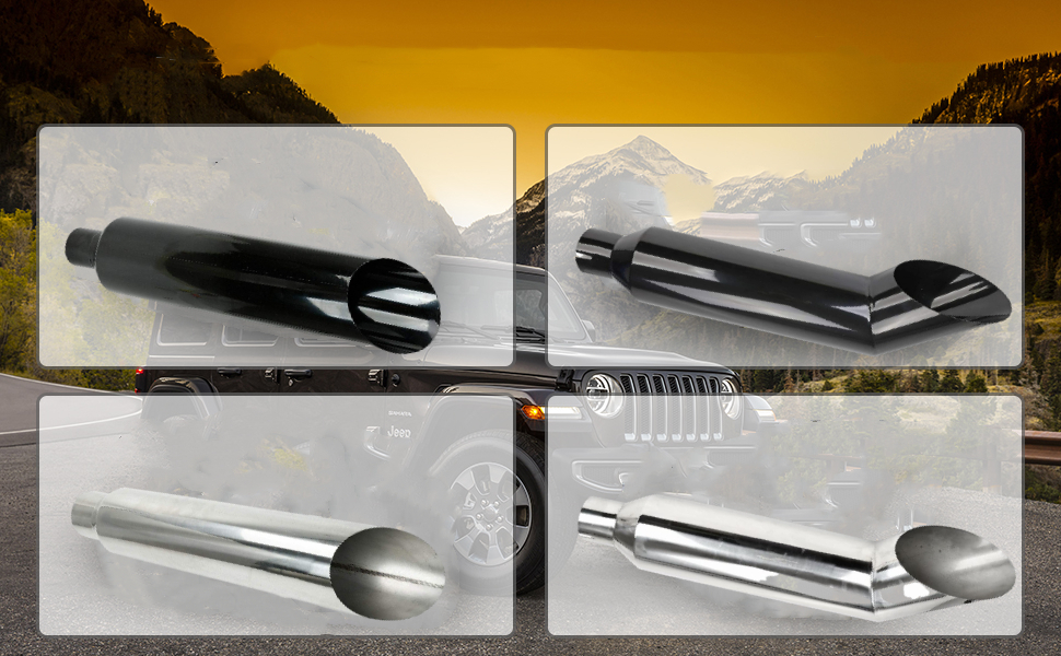 2.5 Inch Inlet Exhaust Tip, 2.5" Inlet 3.5" Outlet 7" Long