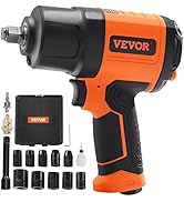 VEVOR 1/2-Inch Air Impact Wrench - High Torque 1400 ft-lbs - Lightweight 4.6 lb Design - Includes...
