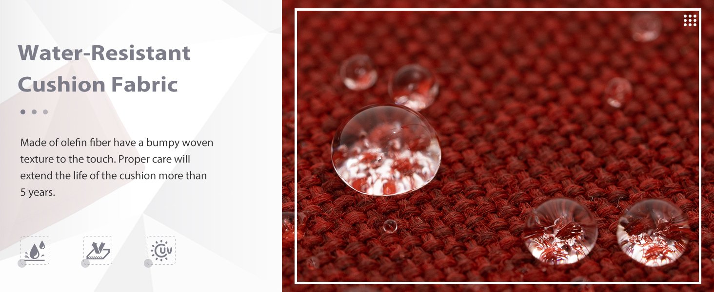 Water-resistant cushion fabric