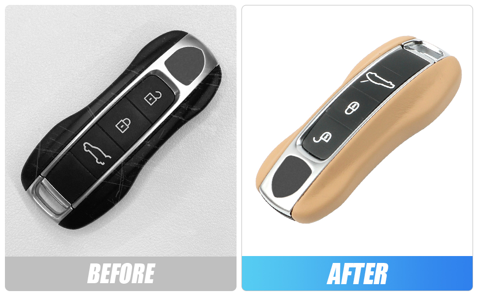 Étui à clés en cuir, protection pour clés de voiture Porsche Panamera 911 Cayenne Taycan