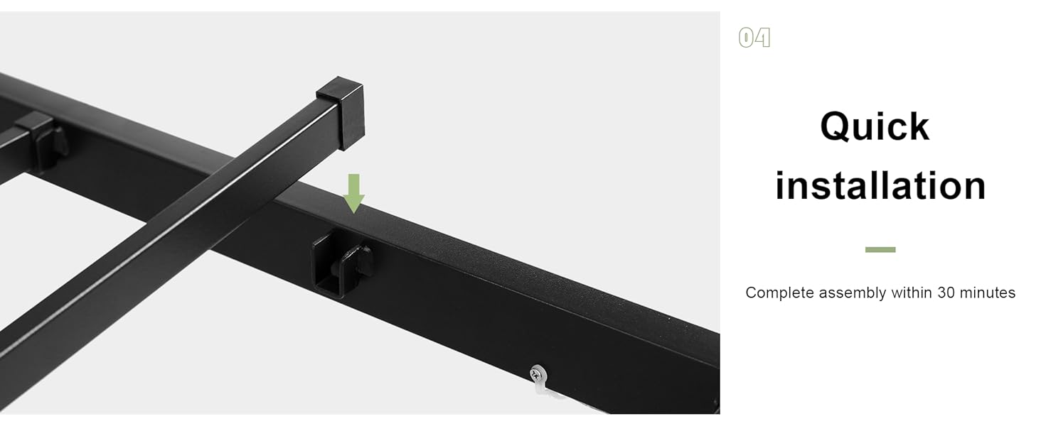 Feonase 14" High Twin Floating Bed Frame with LED Lights and Charging Station, Heavy